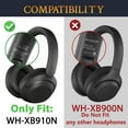 thumbnail image 2 of SOULWIT Protein Leather Headband Cover for Sony WH-XB910N Extra BASS Noise Cancelling Headphones (Do Not Fit WH-XB900N), Replacement Headstrap Pad Repair Part - Black, 2 of 4