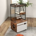 thumbnail image 2 of Cat Tree with Cat Litter Box Enclosure, Hidden Cat Washroom Furniture with Divider, Large Wooden Cat House with Cat Tree Condo, Industrial Cat Cabinet with Shelves and Doors, Rustic Brown, 2 of 8