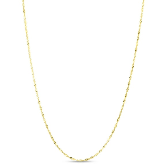 14K Yellow Gold 24in 2.1mm Singapore Chain with Lobster Clasp