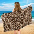 thumbnail image 3 of KUIFORTI Brown Leopard Print Car Front Seat Covers for Gym Outdoor Sport, Picnic, Beach, Pet Dog Travel Portable Sweatproof Auto Accessories with Storage Bag 60 x 33 Inch, 3 of 7