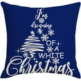 thumbnail image 4 of 18x18 Blue Merry Christmas Throw Pillow Covers,Farmhouse Decorative Outdoor Deer Christmas Tree Pillow Shams Cases Slipcovers Set of 4 for Couch Sofa, 4 of 6