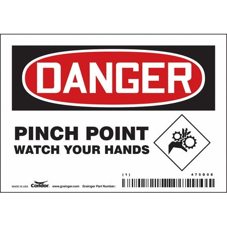 

Condor Safety Sign 3 1-2 inx5 in Vinyl 475D08 475D08 ZO-G5517141