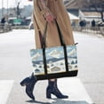 thumbnail image 4 of FORMRS Canvas Laptop Tote Bag for Women with 15.6" Computer Compartments Shoulder Handbag, Winter Village Serenity, 4 of 7
