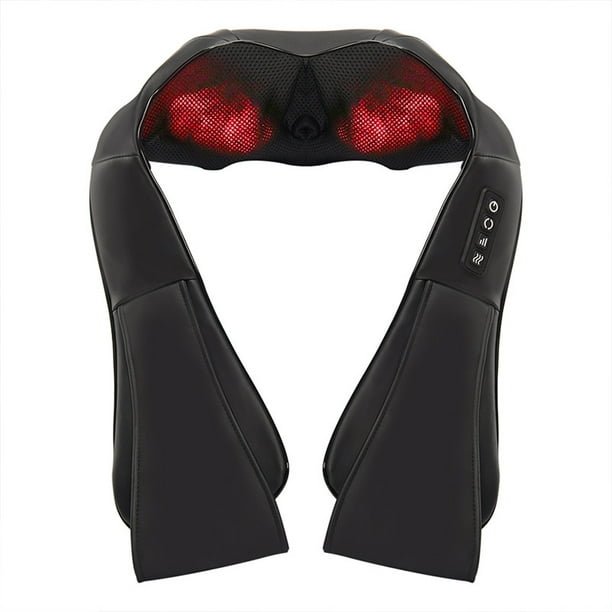 Masajeador de cuello y espalda con calor calmante, almohada de masaje de amasado 3D de tejido profundo eléctrico para hombro, pierna, músculo corporal