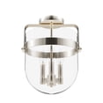 thumbnail image 2 of Hunter - Karloff 3-light Brushed Nickel, Medium Size Flush Mount Light, Dimmable, Casual Style, Urn Shaped, for Bedrooms, Dining, Living Rooms - 19836, 2 of 5