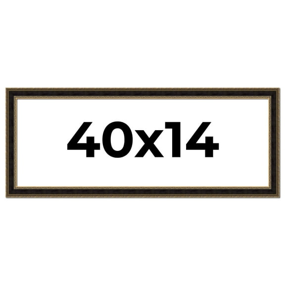 40x14 Frame Gold Antique Vintage Sold Wood Picture Frame | 1.75 Inch Moulding Width | Interior