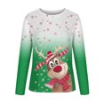 thumbnail image 4 of Camisas Navideñas Para Mujer Tops de Manga Larga Jersey de Cuello Redondo Informal Con Estampado de Ciervos en 3D Odeerbi  ODB199753, 4 of 5