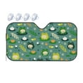 thumbnail image 1 of DouZhe Car Sunshades for Windshield, Happy Frogs Flowers Green Pattern Car Sun Shade Block Heat and UV Rays, 55" x 30", 1 of 8