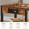 thumbnail image 2 of Bigleap 3-Tier End Table with Charging Station, Small Nightstand with AC Outlets & USB Ports for Small Spaces, Bedroom, Living Room, Brown, 2 of 7