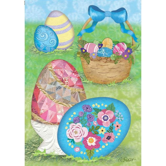 Premier Illuminated House Flag - Elegant Easter Eggs