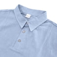 thumbnail image 3 of Light Royal Blue Collared High Neck Faux Gauze Linen T Shirt for Mens Summer Fall Short Sleeve Christian Print Lounge Plain Tops Shirt Mens Button 2026 Clothes Trendy 3XL, 3 of 8