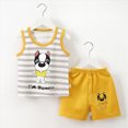 thumbnail image 4 of TOWED22 Toddler Baby Boy Summer Outfit Sleeveless Tank Tops + Casual Shorts Set 2 Piece Infant Beach Clothes(Light Yellow,6-12 M), 4 of 4