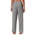 thumbnail image 3 of Pantalones de pijama de algodón para mujer INSPIRE CHIC con cintura elástica, sueltos, pantalones de lounge con bolsillos, sudaderas XL a rayas negras, 3 of 6