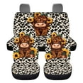 thumbnail image 7 of Binienty Highland Cow Car Seat Covers Full Set For Women Sunflower Car Accessories Set Front and Rear Split Bench Protection Fits for Most Car Van Sedan Truck SUV, 7 of 7