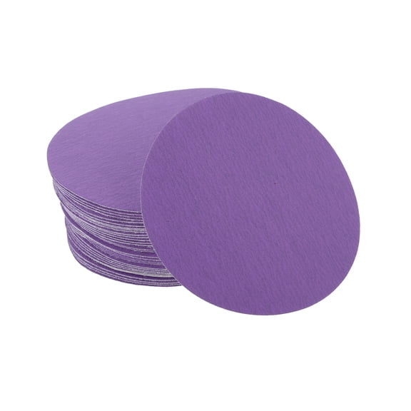 Unique Bargains Sanding Discs 3" 320 Grit Automotive Repair Round Hook and Loop Sandpaper Polyester Film Purple 32 Pcs
