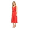 B Collection by Bobeau Riley V-Neck Pleated Maxi Dress Aurora/Red