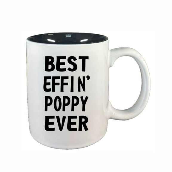 Poppy Coffee Mugs, Best Effin Poppy Ever 11oz Ceramic Coffee Cup Teacup with Handle, Funny Birthday Gifts