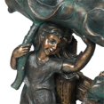 thumbnail image 4 of LuxenHome Résine Bronze Enfant et Grenouille Lys Fontaine Extérieure avec Lumière LED, 4 of 8