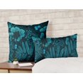thumbnail image 2 of VargottamSquare Pillow Cover - Decorative Pillow Covers20x20 Inches,PrintedTeal BlueThemePillowcase, DecorativeSquareCushionCovers, 2 of 4