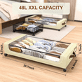 thumbnail image 2 of GoMaihe Under Bed Storage with Wheels: XXL 48L Underbed Storage Containers with Clear Lids - Rolling Drawers & Bins for Shoes Clothes in Dorm Bedroom - Space-Saving Easy Pull-out Beige 2-Pack, 2 of 5