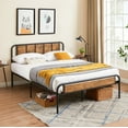 thumbnail image 2 of 3-Piece Bedroom Size with Full Platform Bed Frame and 2 White Nightstands, 2 of 8