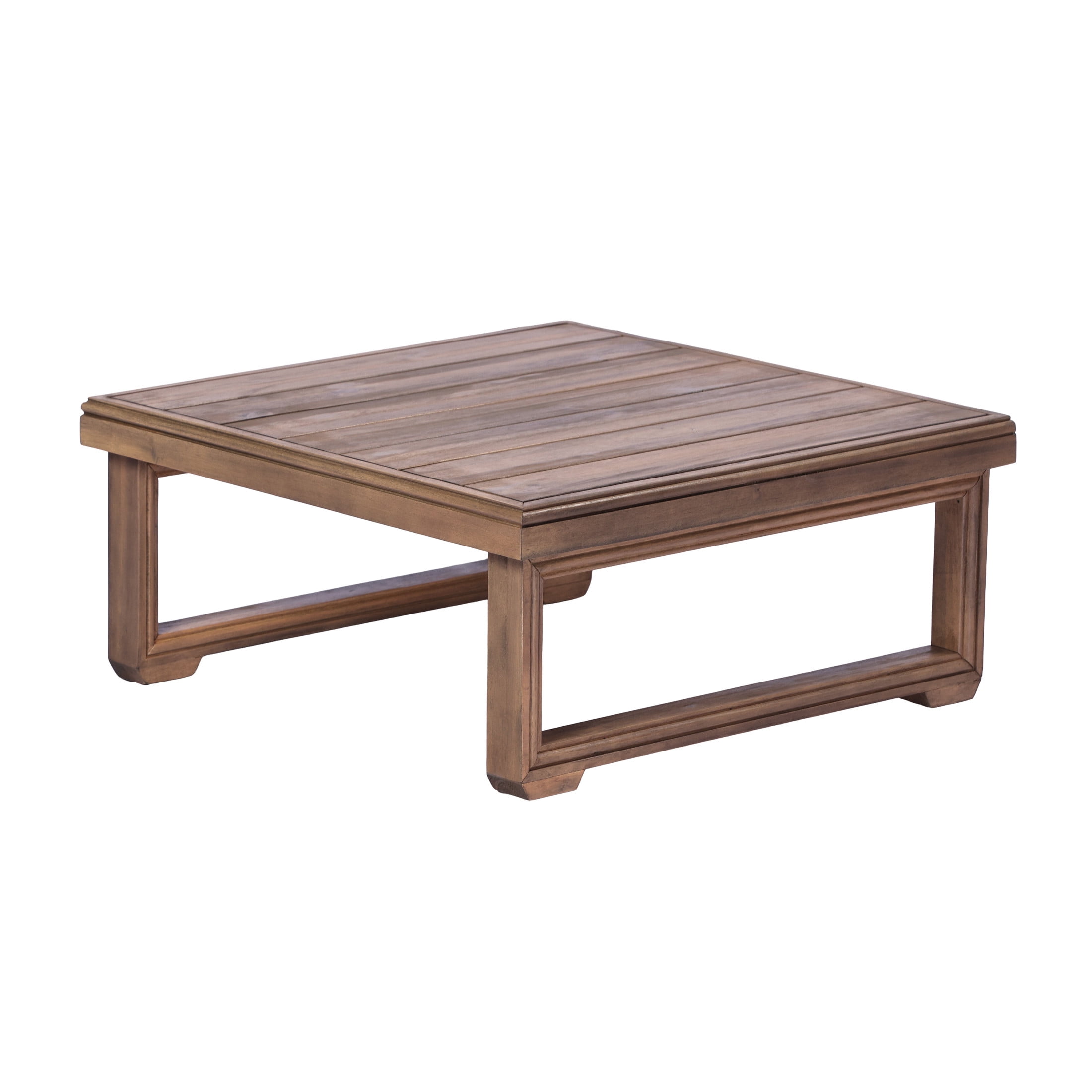 Christopher Knight Home 25.6" Rustic Outdoor Patio Acacia Wood Slatted Coffee Table, Brown Wash