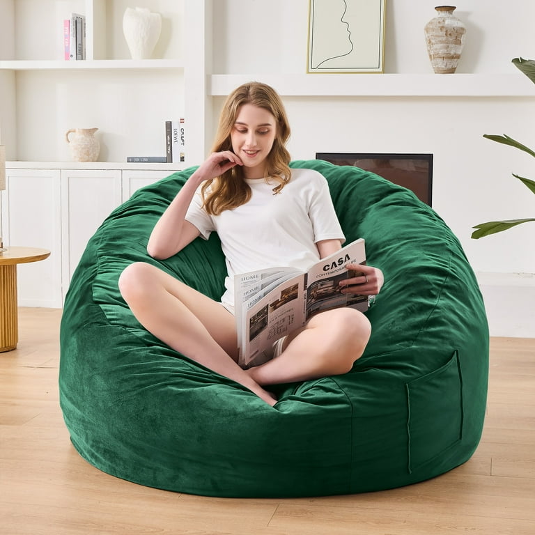 XIECUVA Bean Bag Chair Stuffed with Foam For Adults，Folding