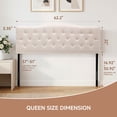 thumbnail image 3 of JONPONY Tufted Upholstered Headboard Queen Size, Solid Wood Head Board with Durable Metal Legs, Adjustable Height Head Board, Beige, 3 of 9