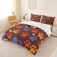 thumbnail image 2 of Homewish Vintage Paw Print Duvet Cover Queen,Brown Queen Bedding,Polkadot Reversible,3pcs,1 Duvet Cover and 2 Pillowcases, 2 of 6