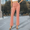 thumbnail image 4 of Business Casual Pants for Women 2025 Stretchy Flared Work Pants with Pockets High Waisted Womens Trousers, 4 of 7
