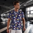 thumbnail image 3 of Wukai Colorful Jellyfish Print Men's Short-Sleeved Mesh T-Shirt,Quick-Dry Short Sleeve Workout T-Shirt-X-Small, 3 of 8