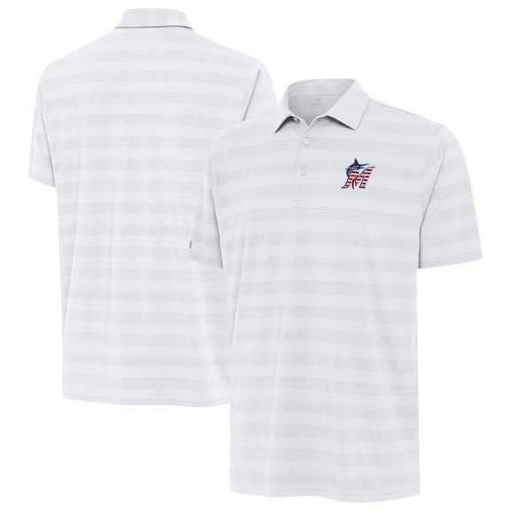 Men's Antigua White Miami Marlins Tunnel Stars and Stipes Team Logo Polo