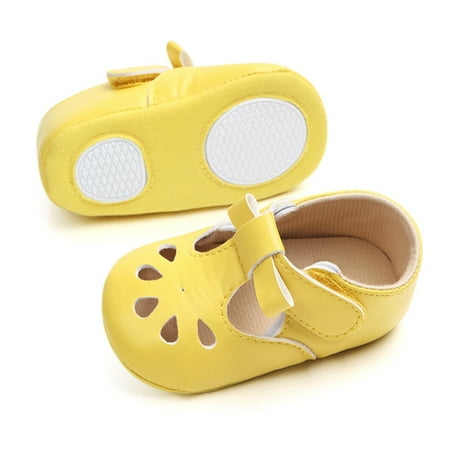 

LYCAQL Toddler Shoes Soft Pierced -Slip Prewalker Baby Crib Shoes Fashion Casual Toddler Baby Shoes Cat And Girls Sandals (Yellow 5 M Toddler)