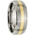 thumbnail image 4 of Titanium Ridged Edge 14k Yellow Inlay 8mm Brushed/Polished Band, 4 of 9