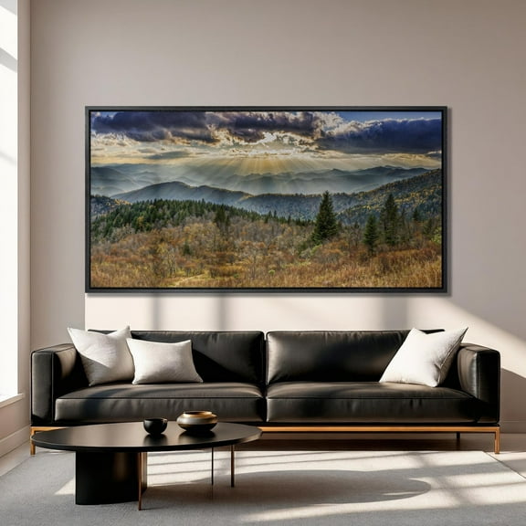 Smoky Mountains Print Blue Ridge Parkway Panoramic Wall Art Poster Decor For Living Room Bedroom, Unframed Poster Size 8x12