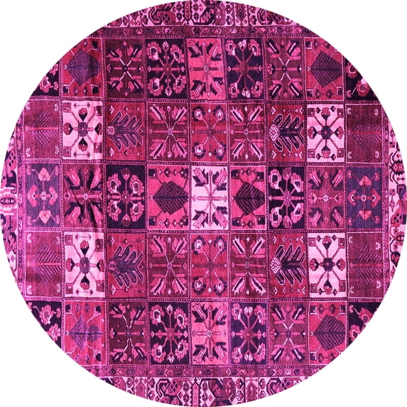Ahgly Company Indoor Round Persian Pink Traditional Area Rugs, 4' Round