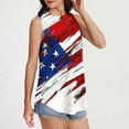 thumbnail image 2 of American Flag Tank Tops for Women 4th of July Sleeveless Shirt Casual Crewneck Tanks Independence Day USA Flag Stars Stripes Print Camisole Loose Curved Hem Tunic Camis Blouse Patriotic T-Shirt, 2 of 6