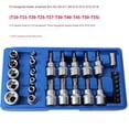 thumbnail image 2 of 29PCS Bit Socket Set, 1/4" 3/8" & 1/2" Drive Torx Bit Socket Set, Chrome Vanadium Steel Pressure Batch Sleeve Set For Auto Repairing And Household, 2 of 5