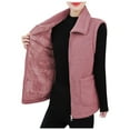 thumbnail image 2 of Fanxing Womens Polar Fleece Vests Winter Warm Fuzzy Sleeveless Zip Up Jackets Lapel Warm Sherpa Outwear with Pocket Pink XL, 2 of 6