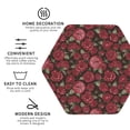 thumbnail image 4 of Pofeuu Rose Flowers Print Leather Coasters Set of 6, Round Cups Mugs Mat Pad for Home Kitchen Heat Resistant Drink Coasters,Hexagon, 4 of 7