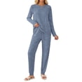 thumbnail image 4 of Fantaslook Two Piece Sets for Women Lounge Sets Casual Long Sleeve Tops and Long Pants Vacation Travel Fall Outfits Pajama Sets, 4 of 8