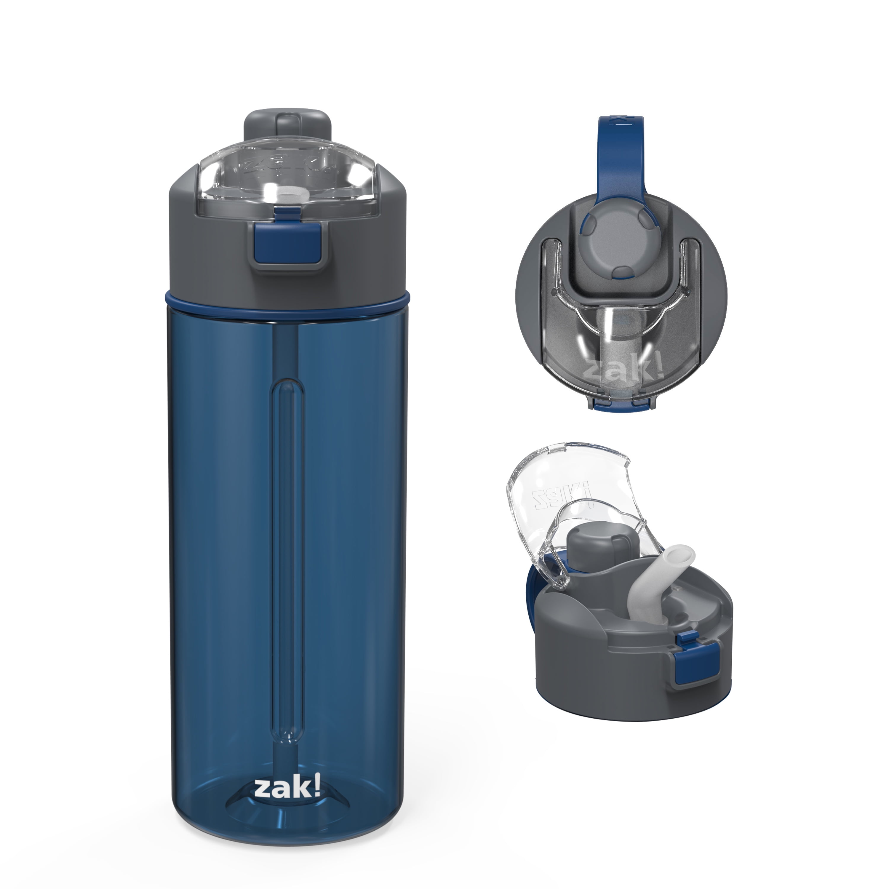 Zak Designs Genesis Durable Tritan Water Bottle with 2In1 Lid and