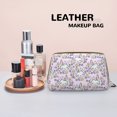 thumbnail image 4 of Classic Cute Rabbit Flower Pink Makeup Bag, Large Capacity Travel Cosmetic Bag for Women Girls- Travel Toiletry Bag Leather Portable Waterproof Makeup Case Organizer with Handle, 4 of 4