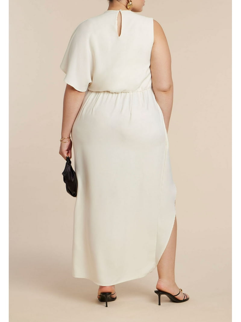 ELOQUII Women's Plus Size Asym Relaxed Maxi Dress - Walmart.com ELOQUII Women's Plus Size Asym Relaxed Maxi Dress - Walmart.com