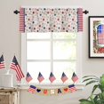 thumbnail image 3 of Independence Day Stars Stripe Curtain Valances for Kitchen Windows,Rod Pocket Short Valance USA Flag on Vintage Linen Window Treatment for Living Room Bathroom Bedroom,60" x 18"-1 Panel, 3 of 7
