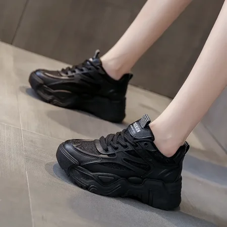 

Women‘s Casual Sneakers Thick Sole Dad Shoes Waterproof Lace-up Sports Shoes