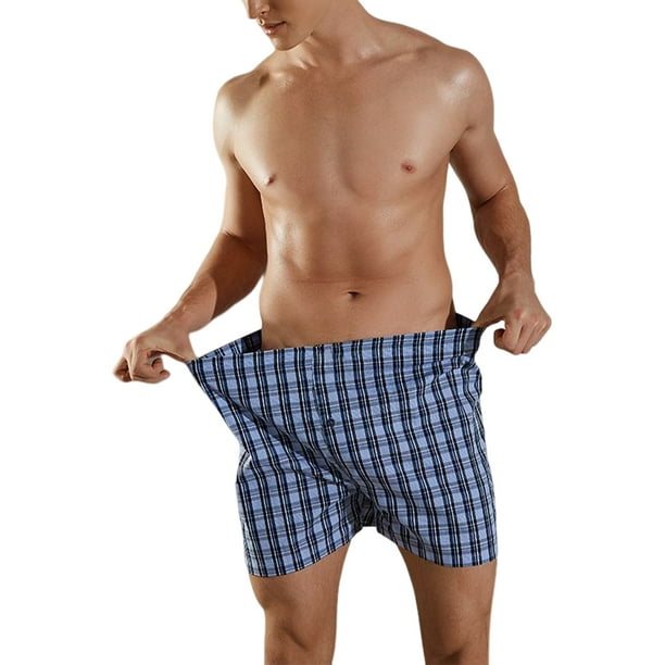 Jumpingount Ropa interior de hombre Boxer tejido Pantalones cortos masculinos Suavidad transpirable al tacto Comodidad Ropa de dormir lavable Ropa interior azul medio XXL Jumpingount AP018635 19 Walma...
