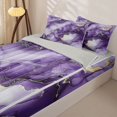 thumbnail image 3 of Homewish Purple Marble Zipper Twin Comforter Sets with Fitted Sheet and 2 Pillowcases,Gold Metallic Zipper Bedding Set,Light gray Reversible,4-Piece, 3 of 7