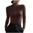 thumbnail image 1 of AherBiu Chandails à Manches Longues pour Femmes Couche de Base sous-Maillots Col Roulé Coupe Ajustée T-Shirts Blouse, 1 of 7
