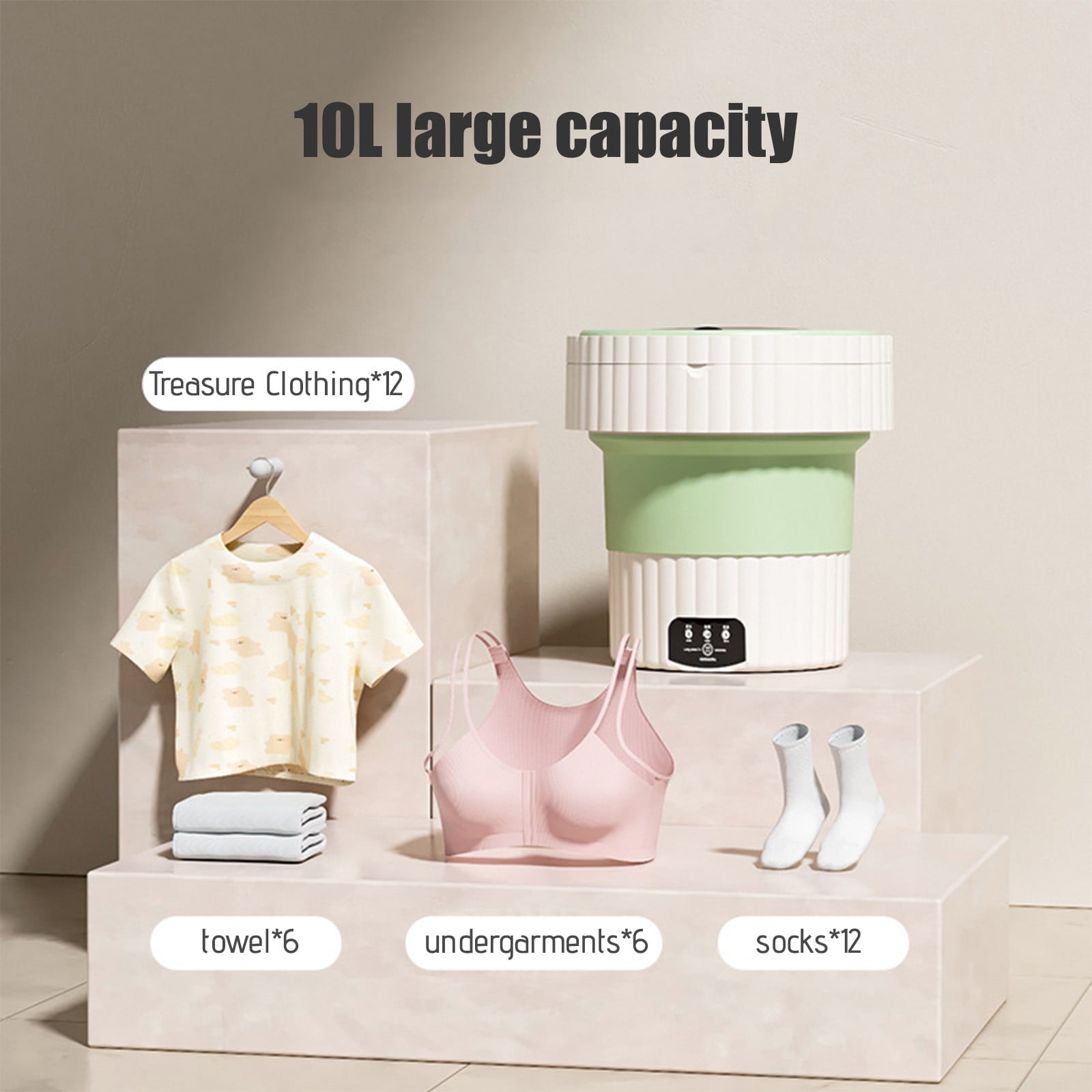 SPOORYYO Portable Washing Machine Foldable Mini Washing Machine - Compact and Suitable for Washing Underwear and Clothes in Apartments, Dormitories, Camping, and Travel